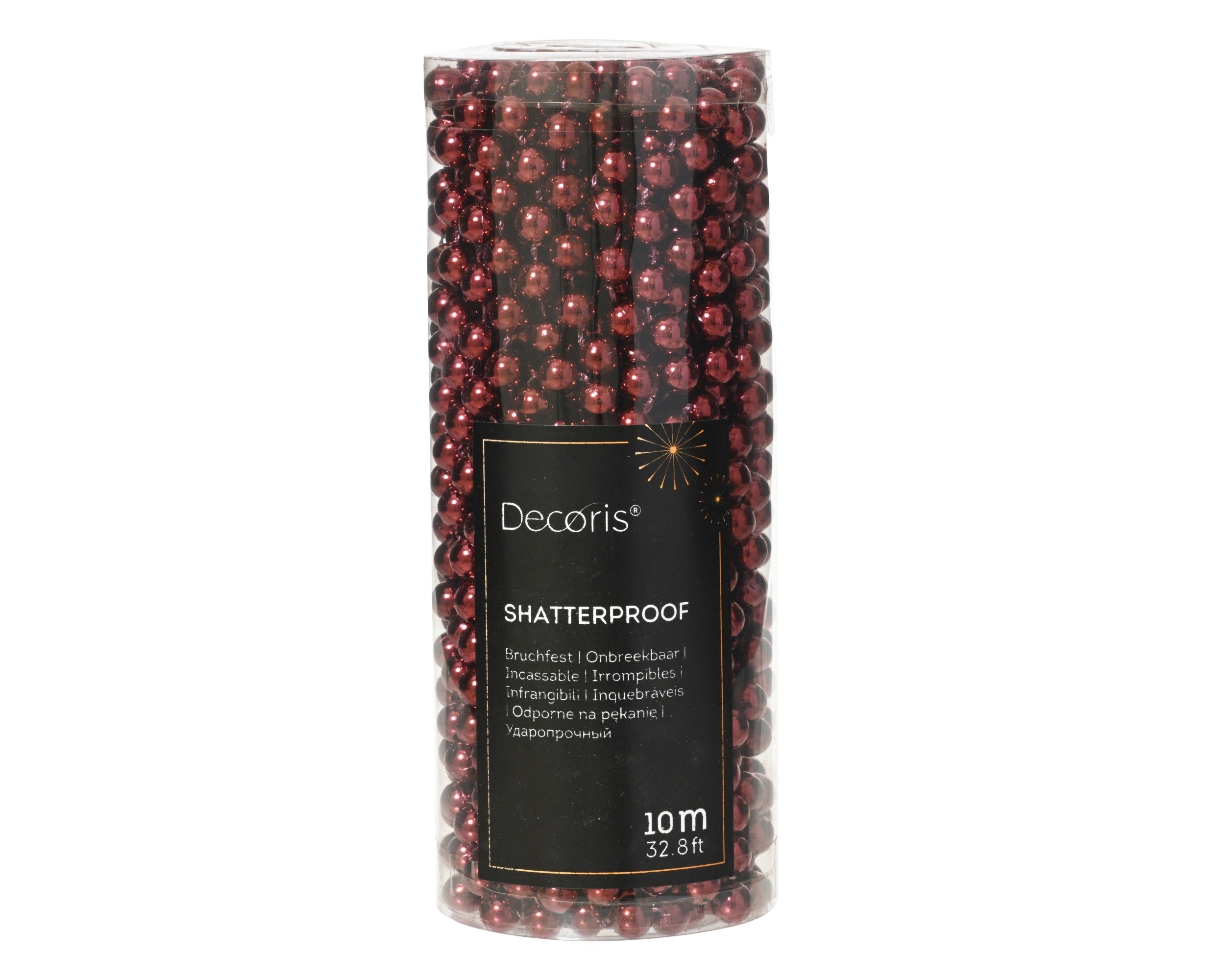 Kerst kralenketting 10m - ossenbloed