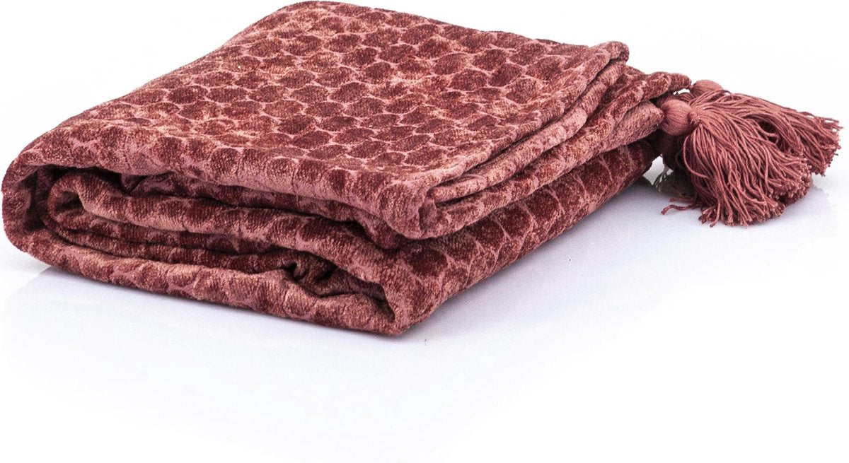 By Boo MERCY plaid - 130x170cm - roze TU UC