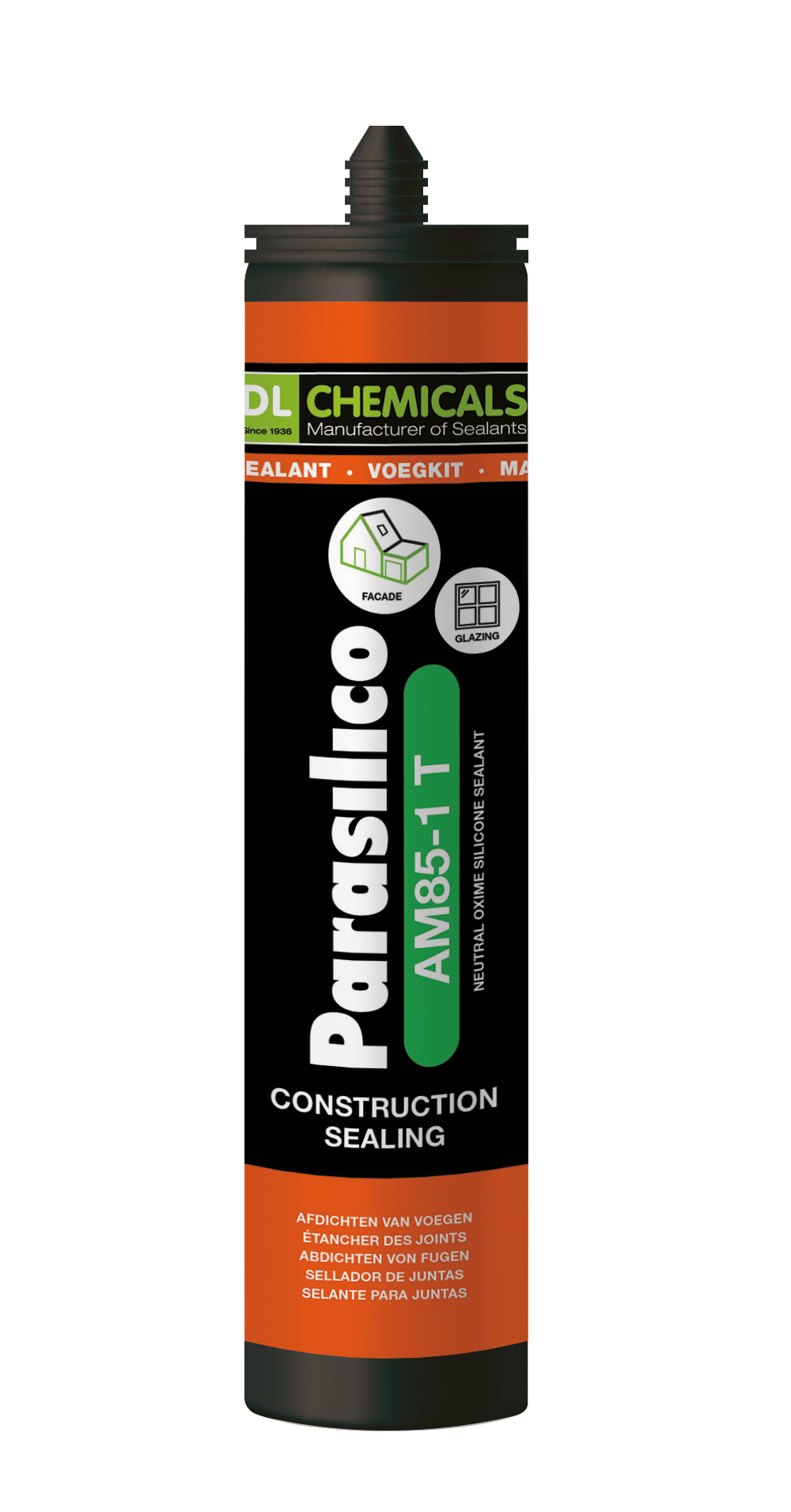 Parasilico Am85-1 T -transp. grijs 310ML silcione voor afdichtingen & bew. voegen