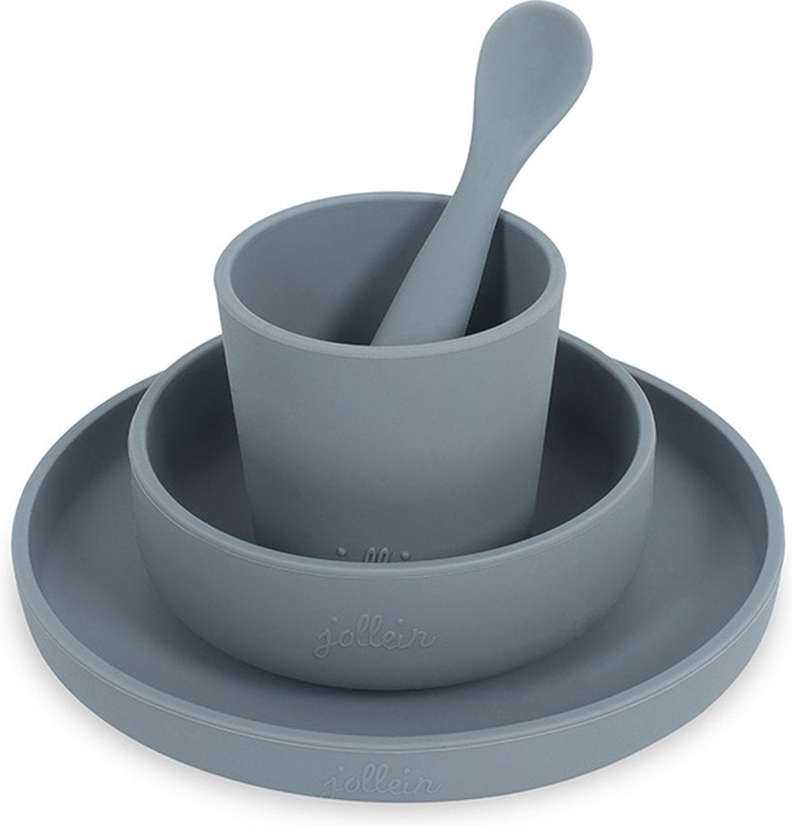 JOLLEIN Eetsetje silicone 4dlg - storm grey