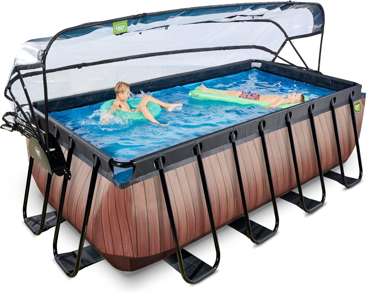 EXIT Zwembad 540x250x122cm m/ zandfilter pomp - wood