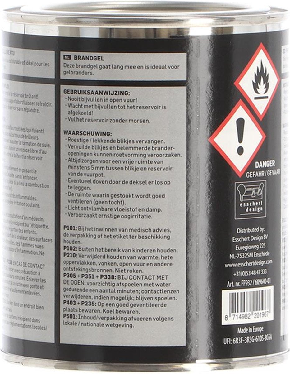 Fancy Flames Brandgel in blik 500ml voor gelbranders - binnen en buiten