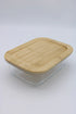 Voorraadschaal glas 640ml- deksel bamboe