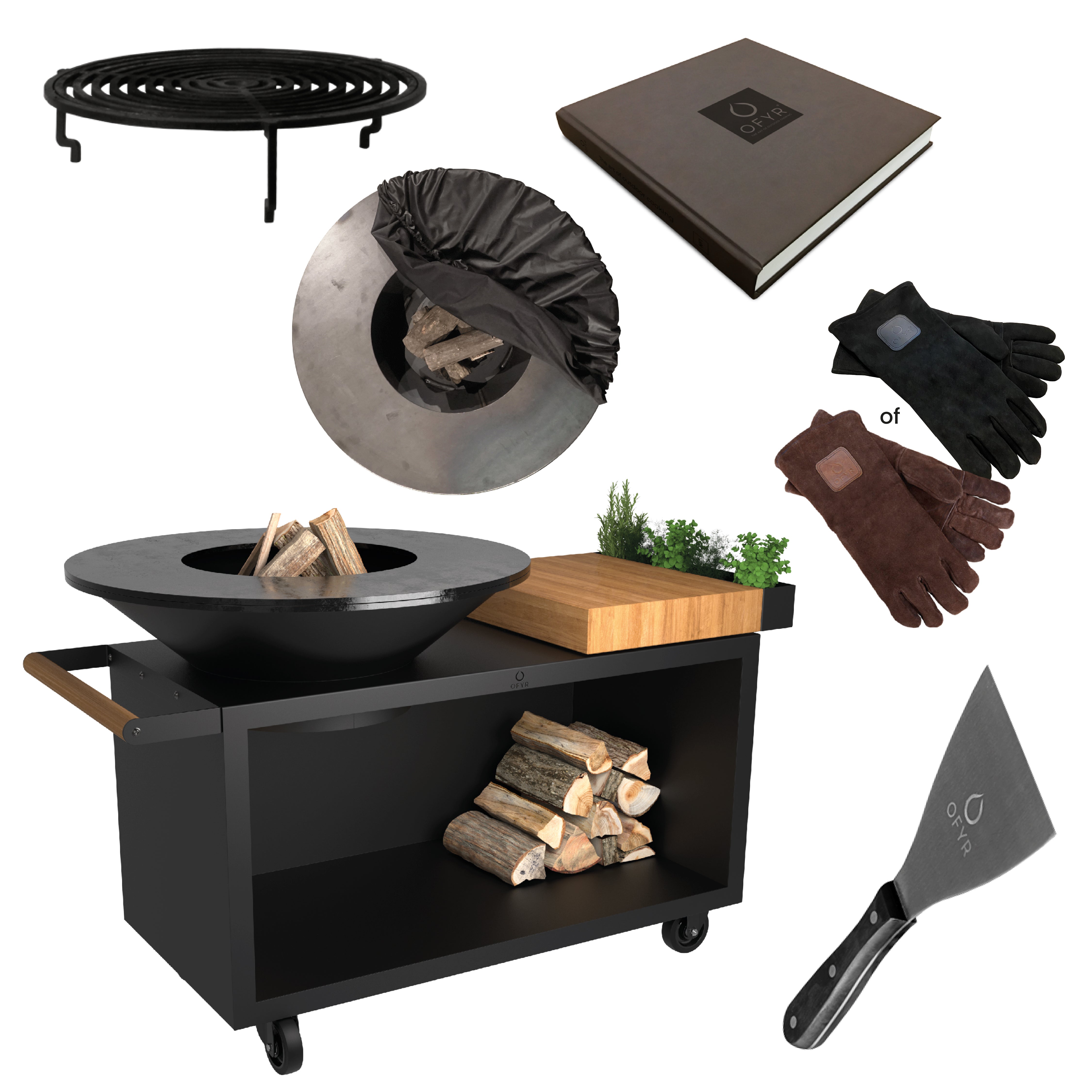 OFYR ISLAND BLACK 100 PRO TEAK WOOD INCLUSIEF SOFT COVER BLACK + SPATEL