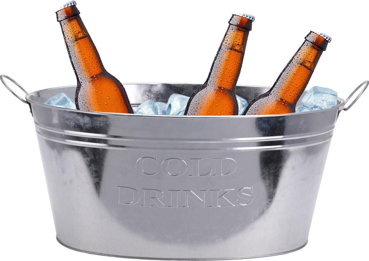 Teil ovaal zink - 50x35cm Champagne/Beer ice cooler galvanis�