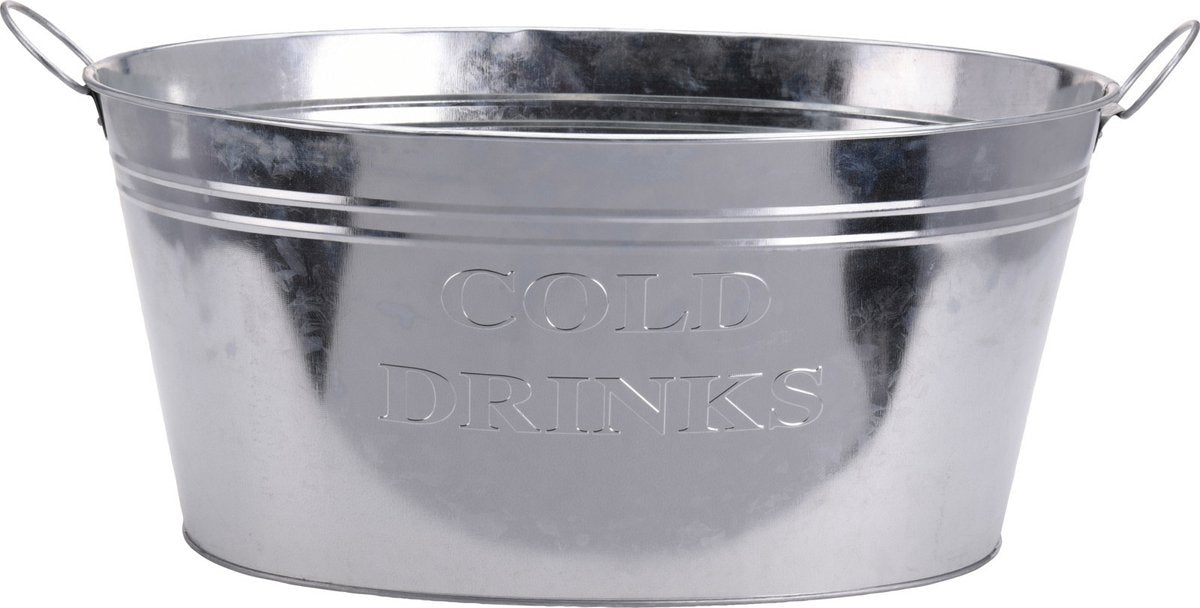 Teil ovaal zink - 50x35cm Champagne/Beer ice cooler galvanis�