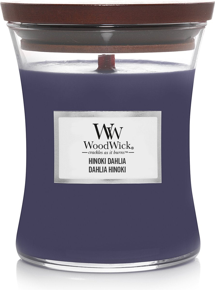 WOODWICK Geurkaars medium - Hinoki Dahlia    TU