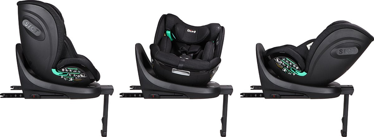 DING Fynn autostoel 360 graden - groep 0 /1/2/3 - zwart