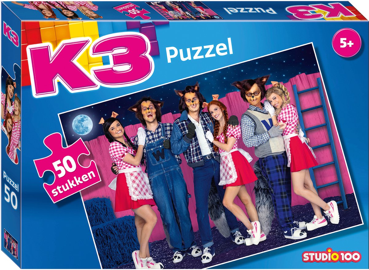 K3 Puzzel - 3 biggetjes en de wolven - 50stukjes