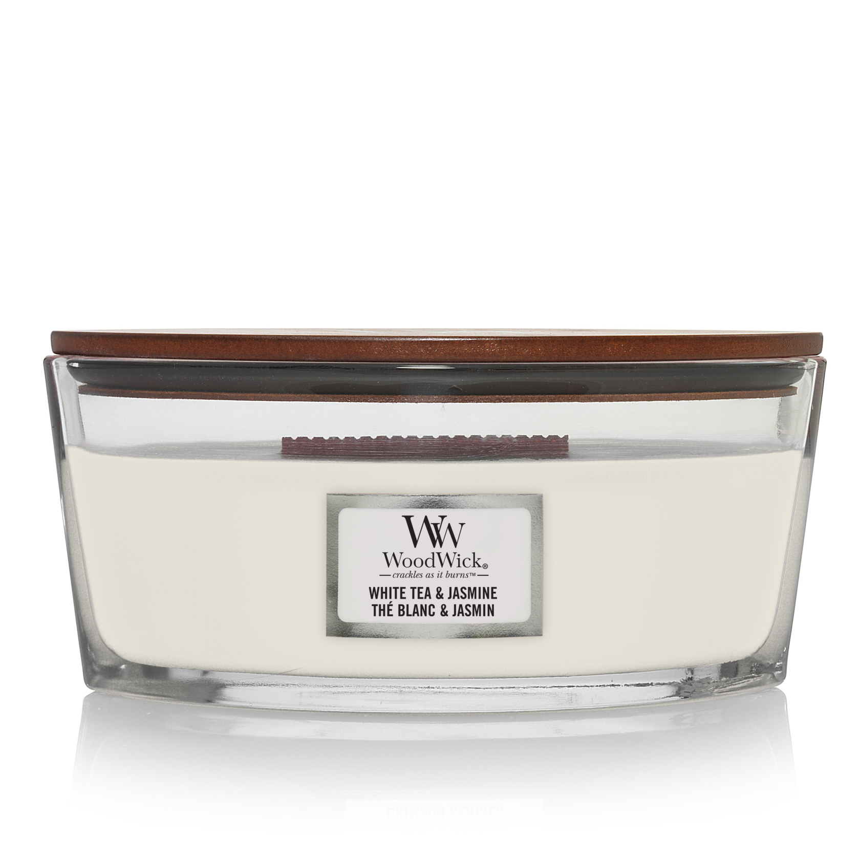 WOODWICK Geurkaars ellipse - white tea en jasmine