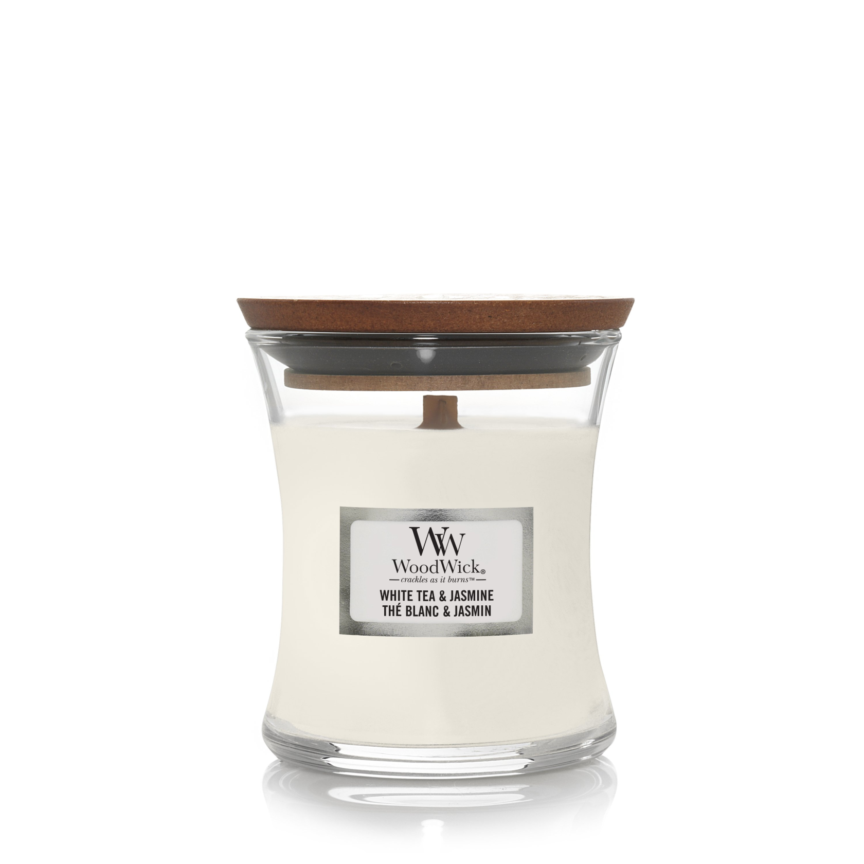WOODWICK Geurkaars mini - white tea en jasmine