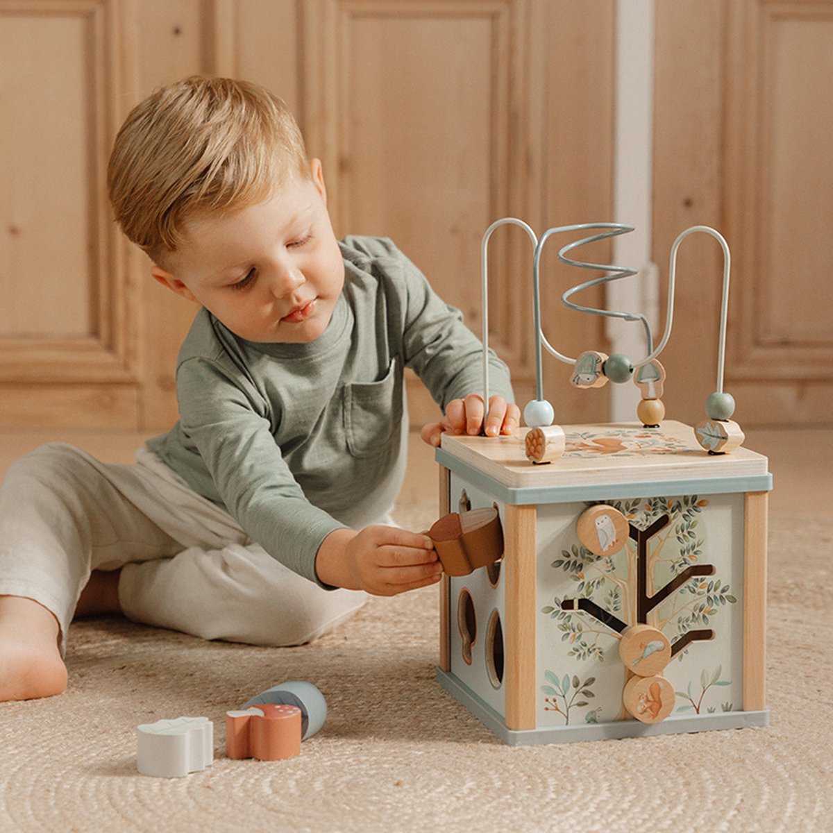 LITTLE DUTCH Houten activiteitenkubus forest friends