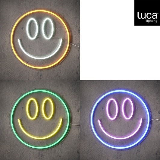 Neon light smiley led 33cm - ass. (prijs per stuk)