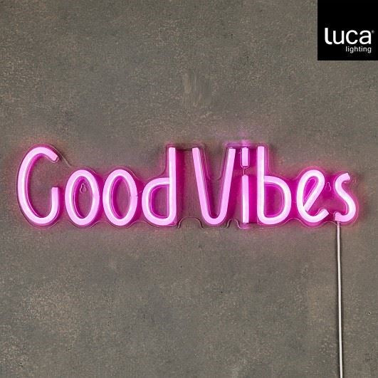 Neon light good vibes - 50x12.5cm - roze