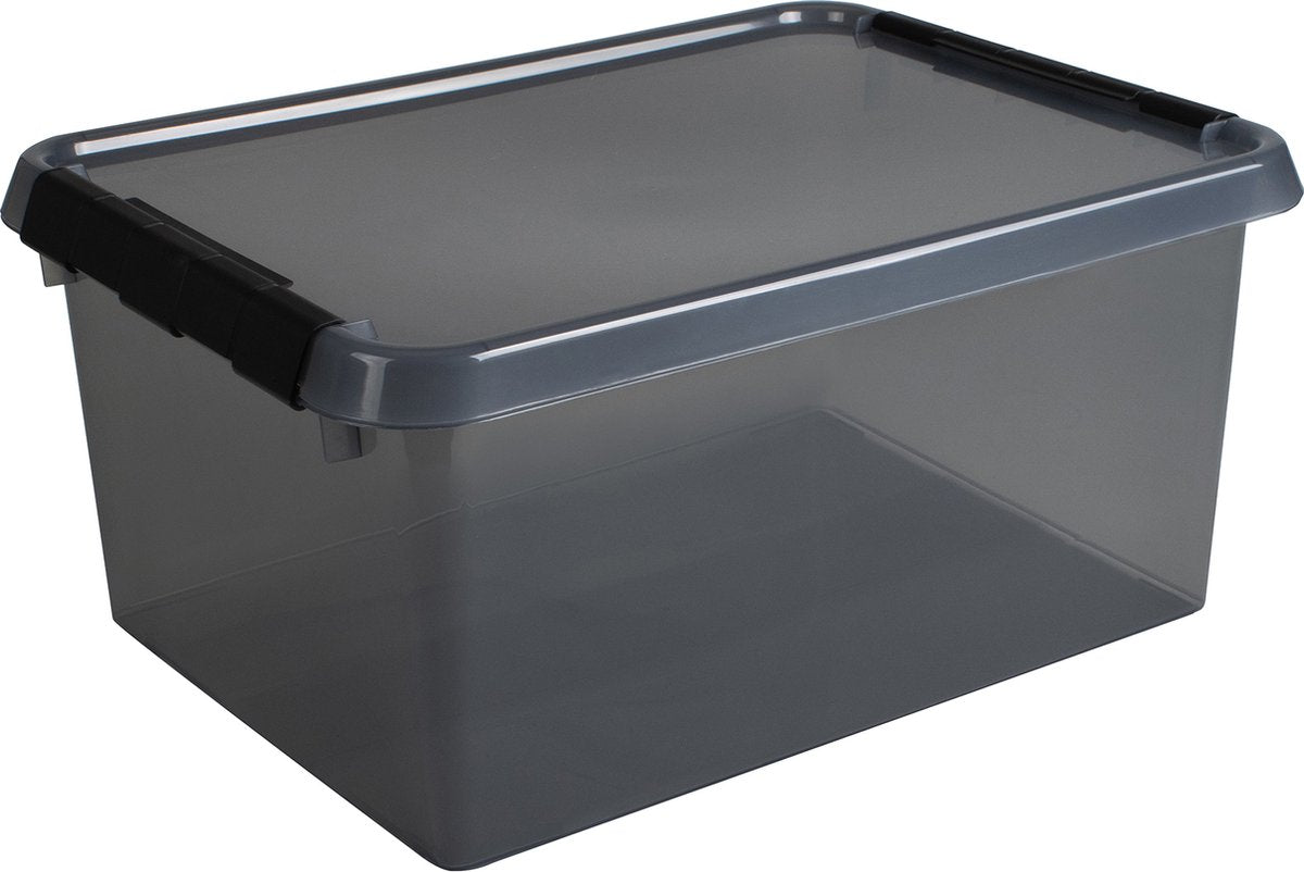 SUNWARE  Comfort Line opbergbox 15L - transparant grijs/ zwart