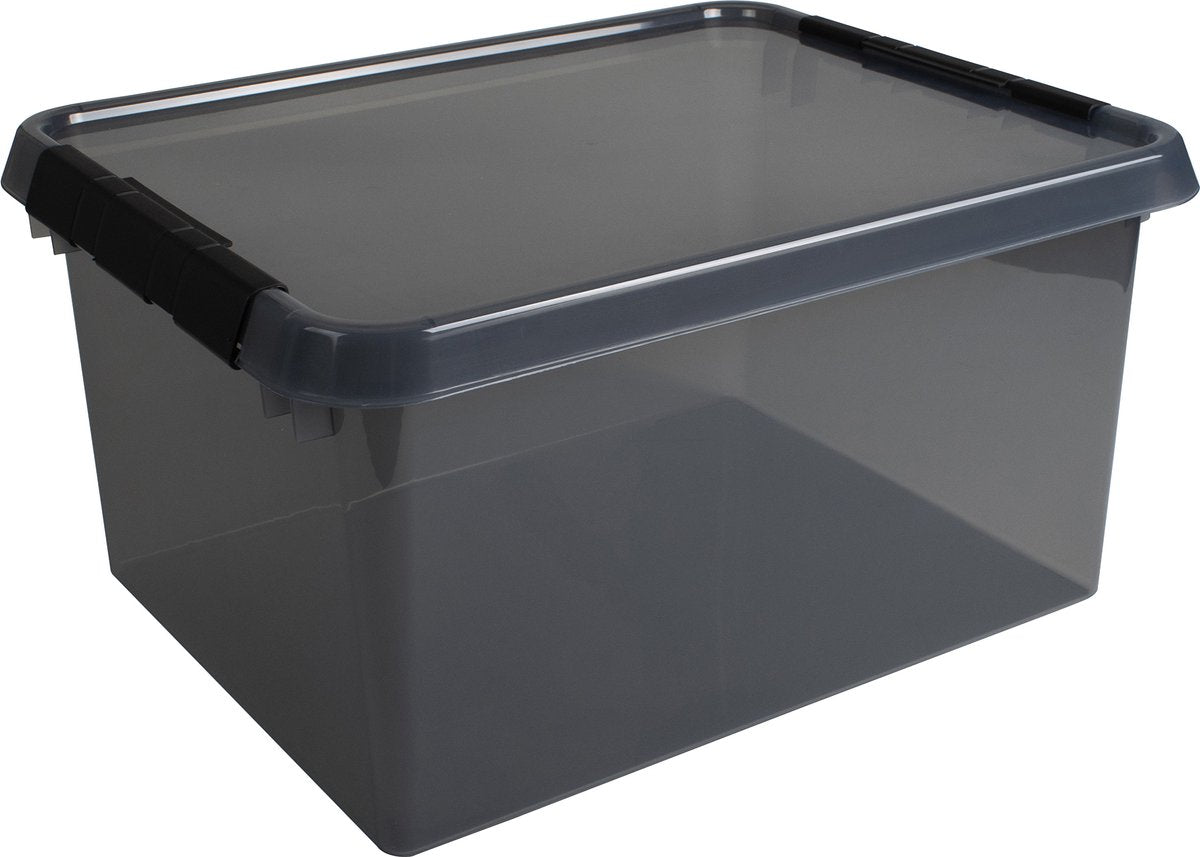 SUNWARE  Comfort Line opbergbox 36L - transparant grijs/ zwart