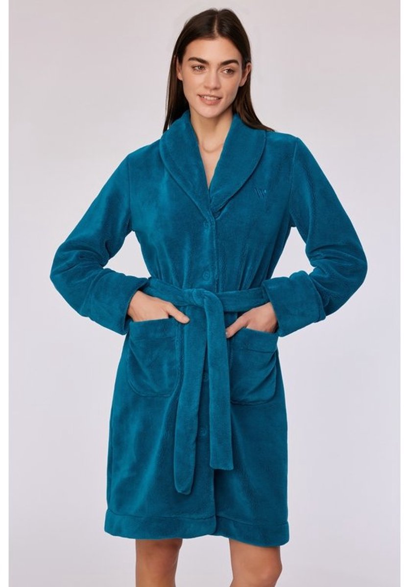 WOODY Dames kamerjas - groenblauw - XL