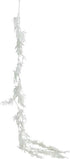 Kerstslinger kunststof leaves glitter 150cm - wit
