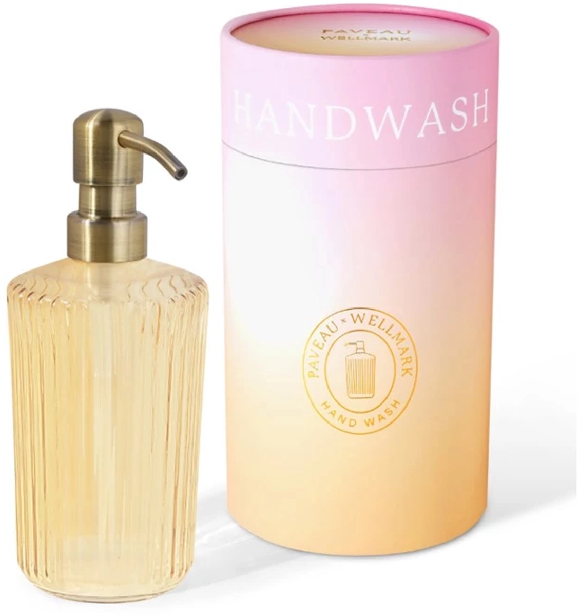 PAVEAU/ WELLMARK Cable fles handzeep fresh linen  (messing pomp)