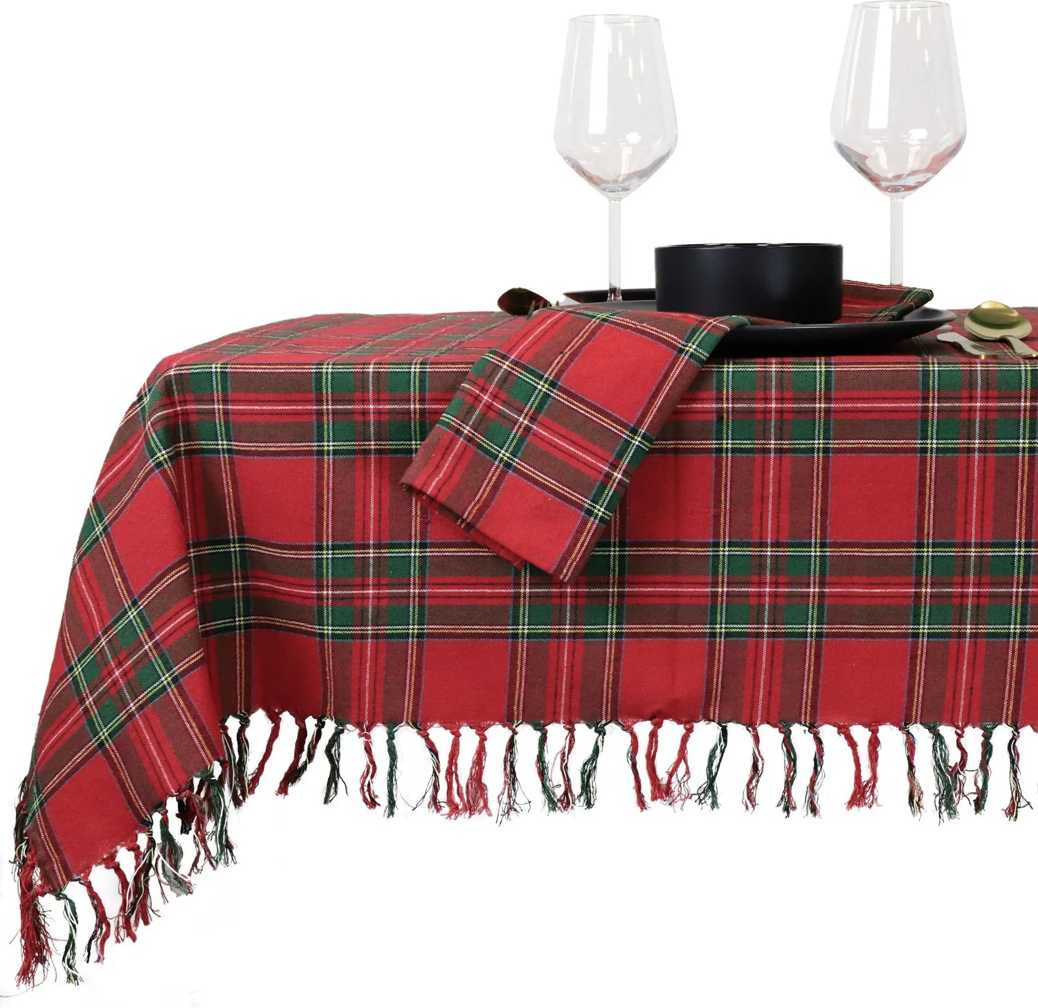 UNIQUE Xmas tafelkleed tartan - 150x300cm - red 8501055RED