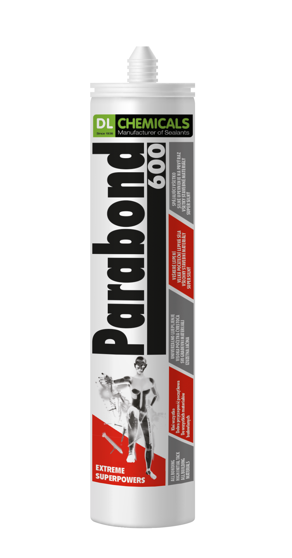 PARASILICO Parabond 600 290ml - grijs polymeren & hybride kit  0400001N401031