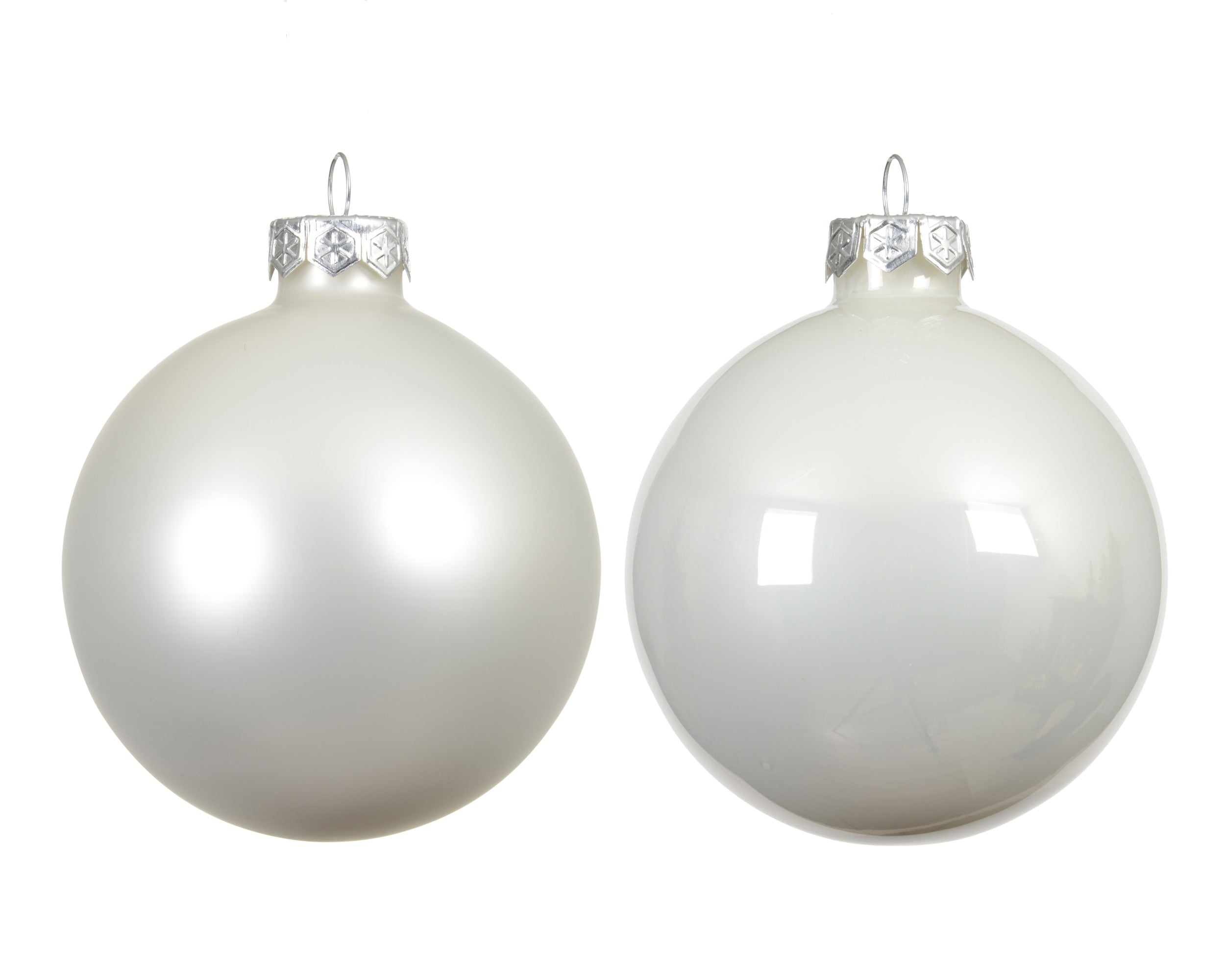 Kerstballen glas emaille/mat mix 2.5cm - winterwit 24st. wit  24st.