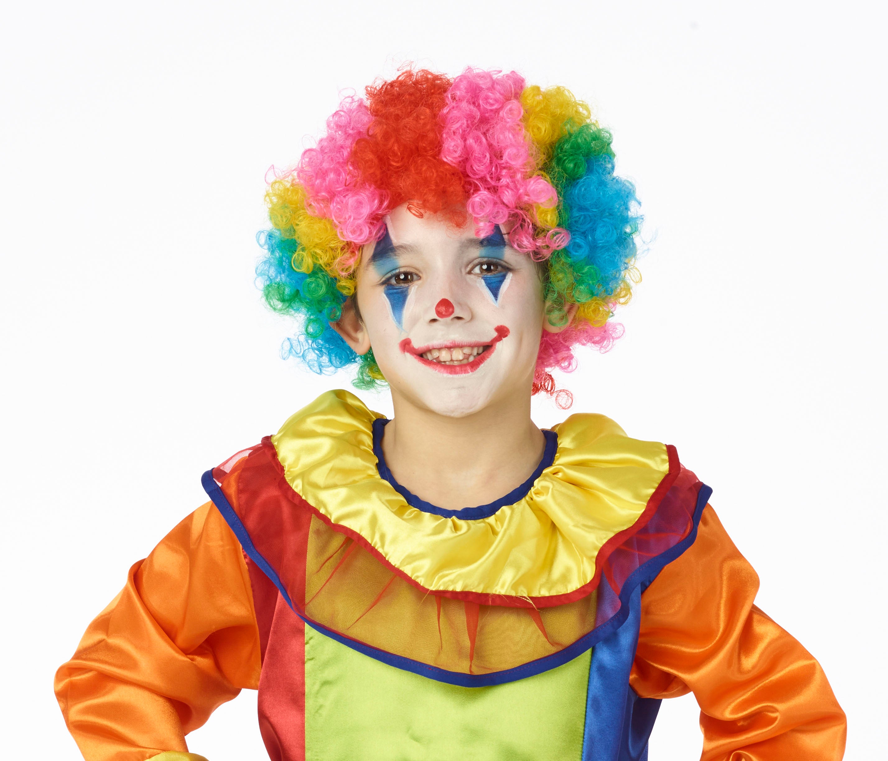 Pruik kind HAAR - multicolor Clown