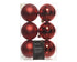 Kerstballen kunststof glans/mat mix 8cm - kerstrood 6st.