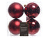 Kerstballen kunststof glans/mat mix 10cm - ossenbloed 4st. mix