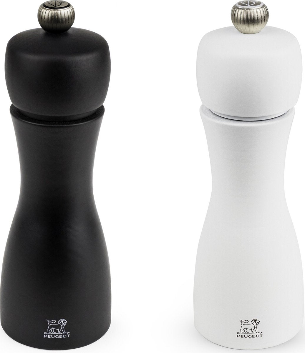 Peugeot TAHITI peper- en zoutmolen 15cm- zwart/ wit   SET