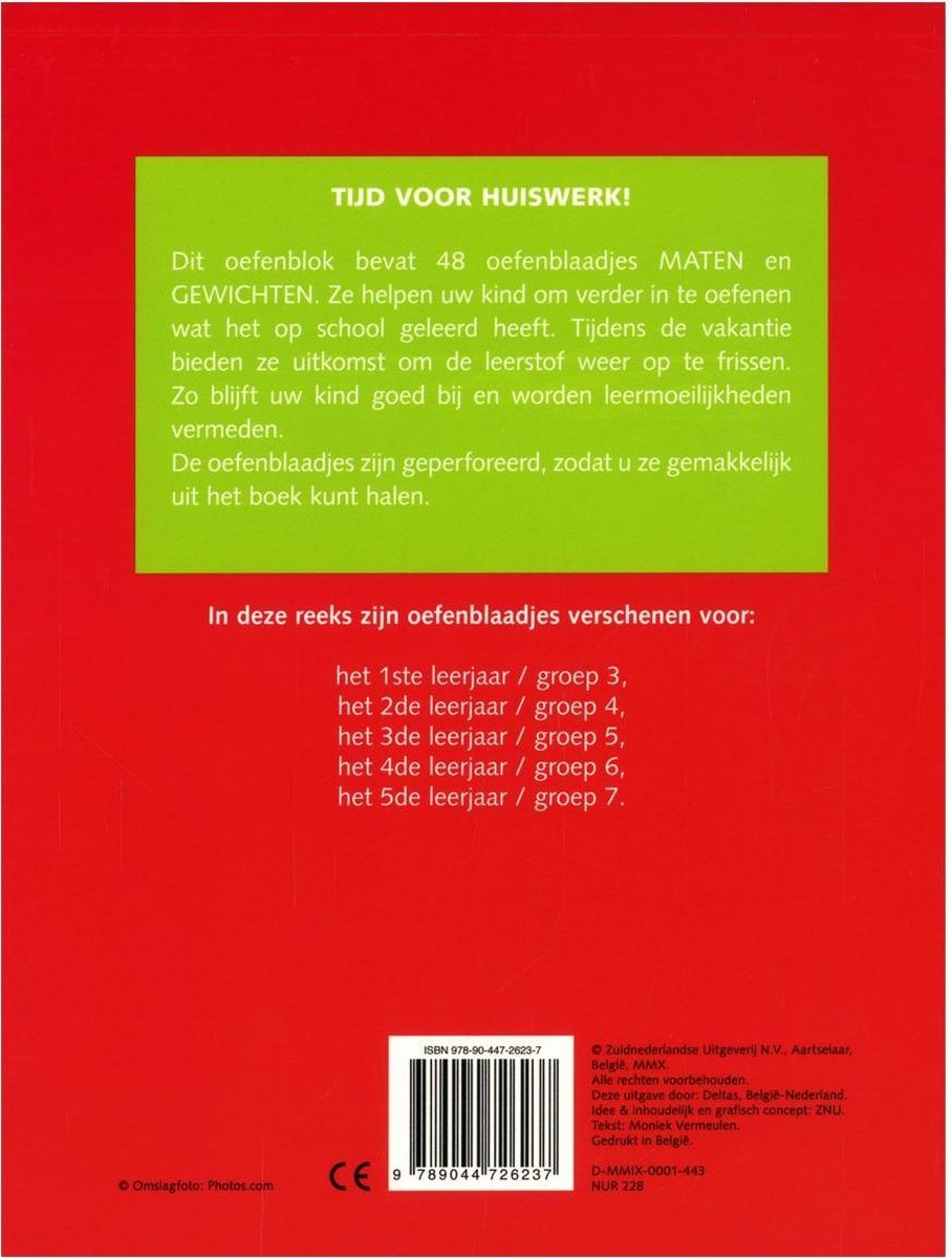 Oefenblaadjes- Maten & gewichten (9/10j)