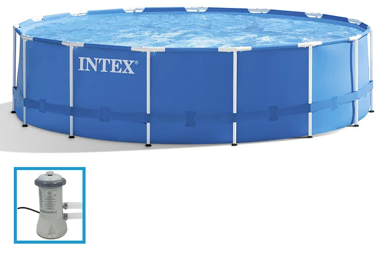 INTEX - Zwembad METAL FRAME 366x76cm MET pomp             10004501  56996 762821