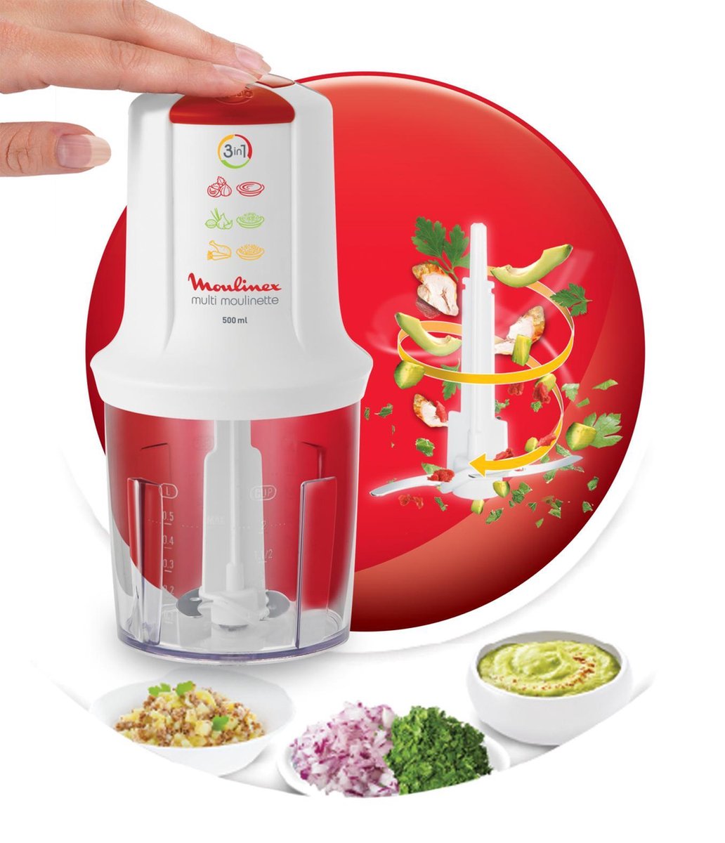 MOULINEX Multi Moulinette - Chopper AT71 750283 500ml inhoud 2 snelheden