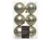 Kerstballen kunststof glans/mat mix 8cm - parel 6st.