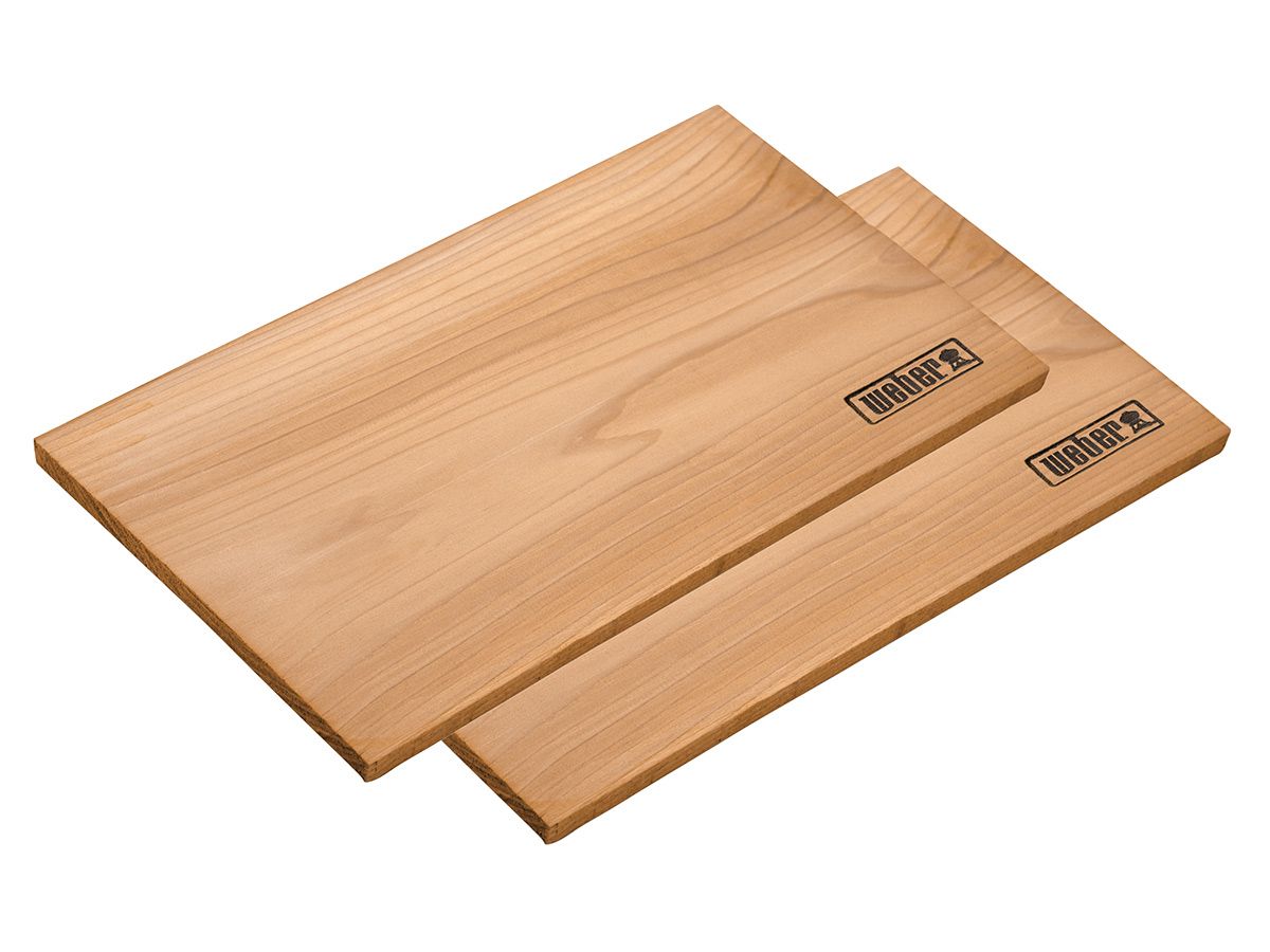 WEBER - Rookplank cederhout 15x30cm -  2 stuks
