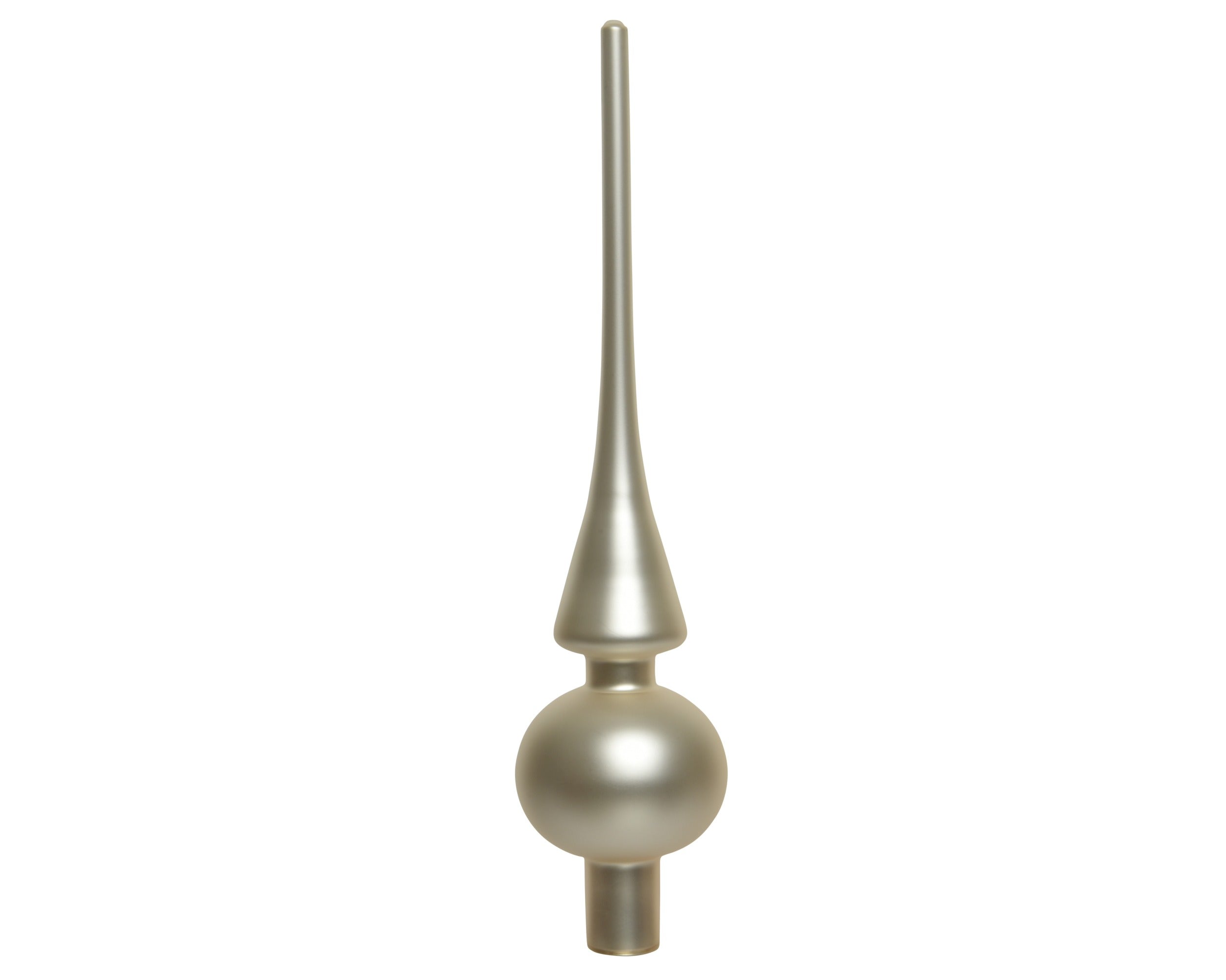 Kerst piek glas mat 26cm - parel (prijs per stuk)