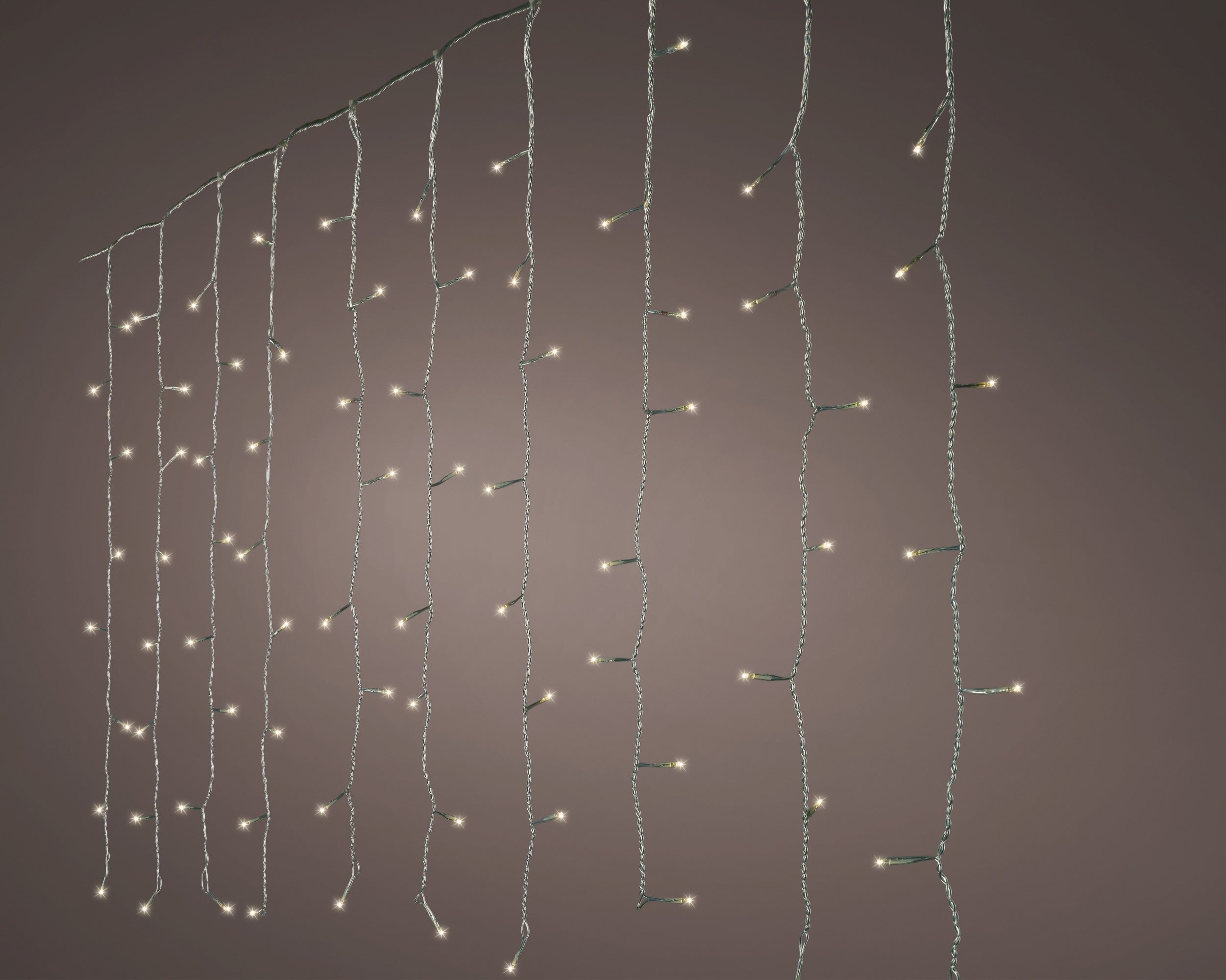 Lumineo LED curtain buiten 225x150cm 240L - transparant/warm wit  - kerstverlichting