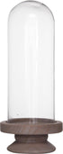 Stolp glas bolvorm m/voet hout - Cosy&Tr diam 13x26.5cm  058052   tu