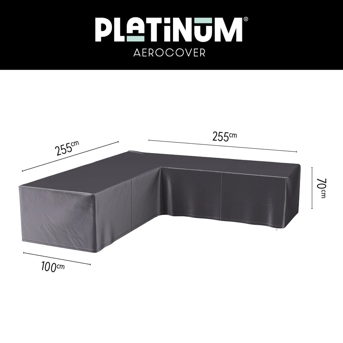 AEROCOVER Loungeset hoes L-vorm - 255x 255x100xH70cm - antraciet