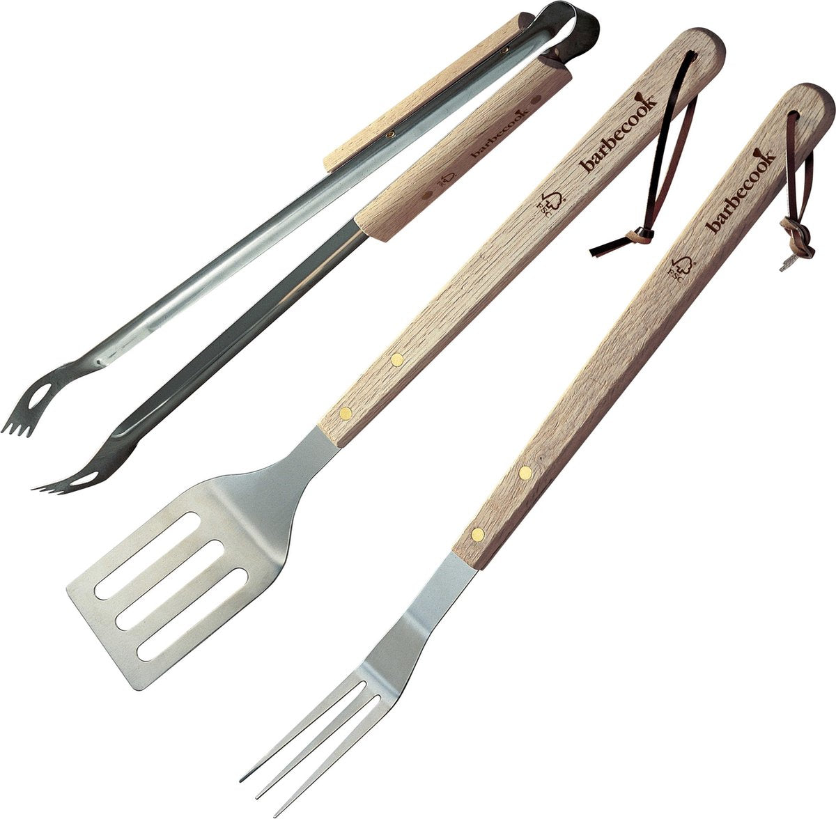 BARBECOOK standaard set - 3 delig 2230310055 spatel, tang en vork