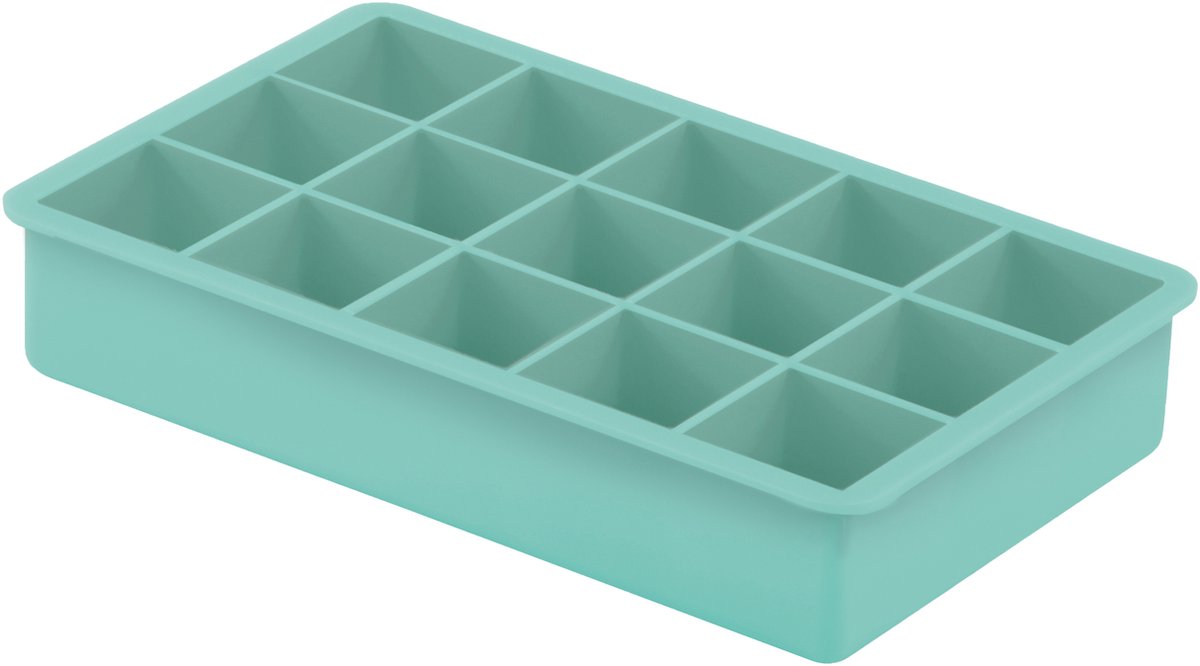 DOTZ Ijsblokjesvorm kubus - aqua blauw silicone ijsblokjes 3.5x3.5cm
