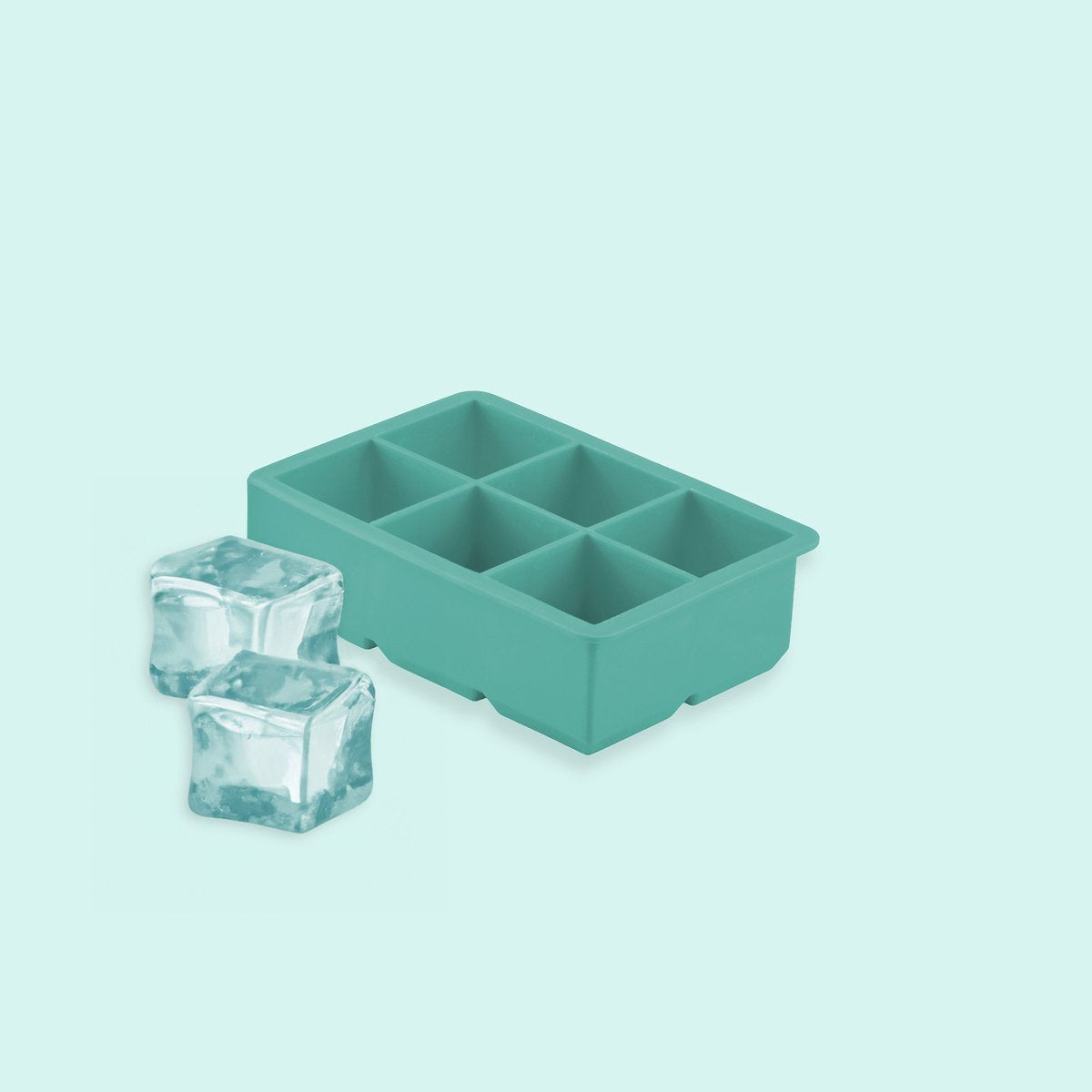 DOTZ ijsblokjesvorm kubus silicone groen voor ijsblokjes van 4.8x4.8cm
