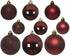 Kerstballen kunststof glans/mat/glitter mix 6cm 5cm 4cm - ossenbloed 30st. mix