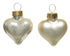Kerstballen hart glas emaille/mat mix 4.5x4cm - parel 12st. 12st.