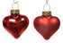 Kerstballen hart glas glans/mat mix 4.5x4cm - kerstrood 12st. 12st.