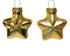 Kerstballen ster glas glans/mat mix 4.5x4cm - licht goud 12st. 12st.