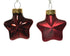 Kerstballen ster glas glans/mat mix 4.5x4cm - ossenbloed 12st. ed - rood 12stuks
