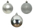 Kerstballen kunststof glans/mat/glitter mix 6cm - zilver 10st.