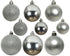 Kerstballen kunststof glans/mat/glitter mix 6cm 5cm 4cm - zilver 30st.