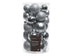 Kerstballen kunststof glans/mat/glitter mix 6cm 5cm 4cm - zilver 30st.